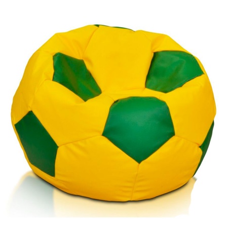Кресло-мяч «Футбольный мяч», жёлтый / зелёный – фото