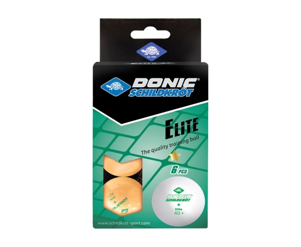 Мячики для настольного тенниса DONIC ELITE 1* 40+, 6 шт, оранжевый – фото