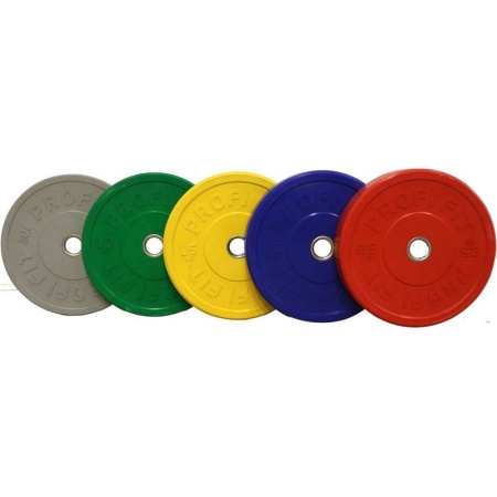 Диск для штанги каучуковый, 15 кг / диаметр 51 мм, цветной – фото