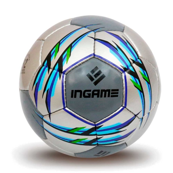 Мяч футбольный INGAME MATCH IFB-112, №5, серый – фото