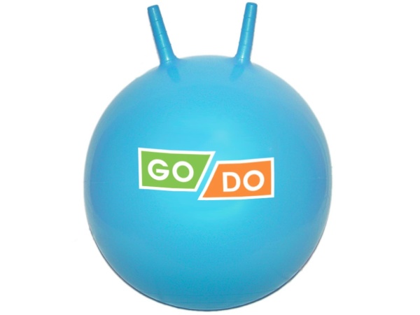 Мяч-прыгун с ушками 3-D55, 55 см, голубой – фото
