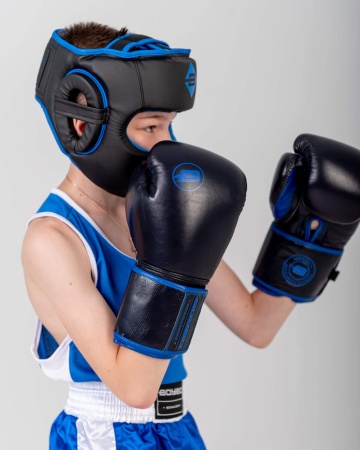 Боксерские перчатки BoyBo Rage BBG200, тренировочные, чёрно-синий – фото