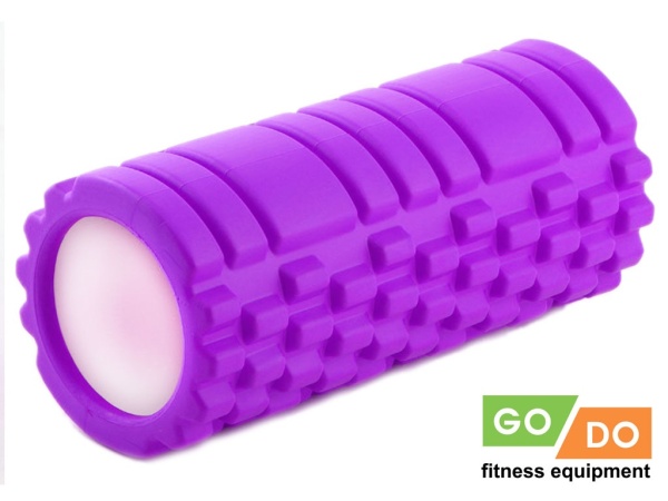 Валик-ролл для фитнеса и йоги GO DO JD2-33, 33 x 14 см, массажный, фиолетовый – фото