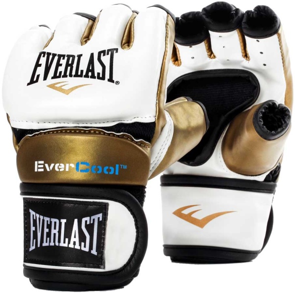 Перчатки для ММА Everlast Everstrike WSD, тренировочные, белый / золотой – фото