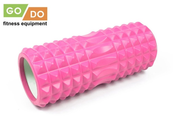 Валик-ролл для фитнеса и йоги GO DO YY4-33, 33 x 12 см, массажный, розовый – фото