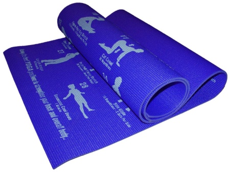 Коврик для йоги и фитнеса RW-6-С, 6 мм, ПВХ, синий – фото