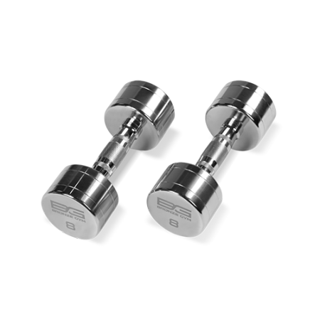 Гантель хромированная BRONZE GYM BG-PA-DB-C08, 8 кг – фото