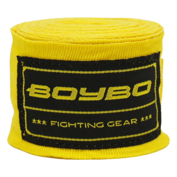 Боксерский бинт BoyBo BB2002-50, хлопок / эластан, жёлтый – фото