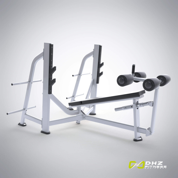 Скамья-стойка для жима под углом вниз E-7041 (Olympic Decline Bench) – фото