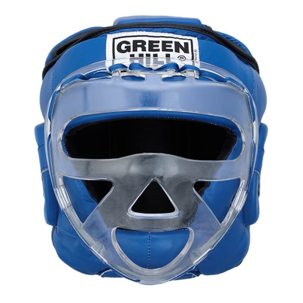 Шлем для карате Green Hill SAFE, с бампером, тренировочный, синий – фото