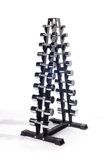 Гантельный ряд хромированный STECTER, 1-10 кг, со стойкой – фото
