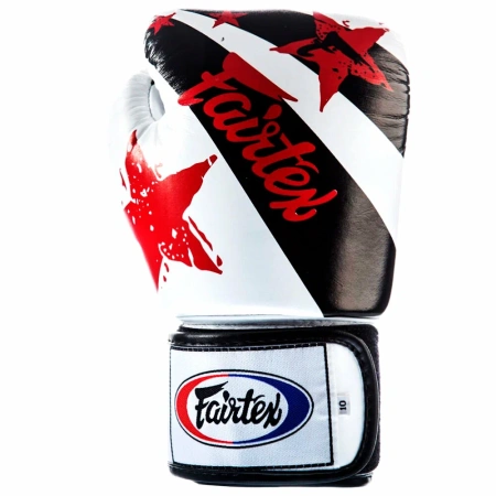 Боксерские перчатки Fairtex BGV1 Nation Print, тренировочные, белый – фото