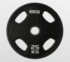 Диск олимпийский BRONZE GYM BG-PA-PL-P250, 25 кг, с хватом, обрезиненный, чёрный – фото