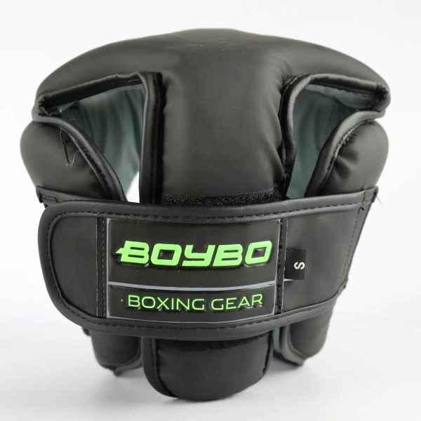 Шлем боксерский BoyBo B-series, чёрно-зелёный – фото