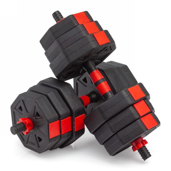 Гантели гексагональные разборные с грифом, 20 кг. (2 шт. х 10 кг.) VictoryFit VF-DН200 – фото