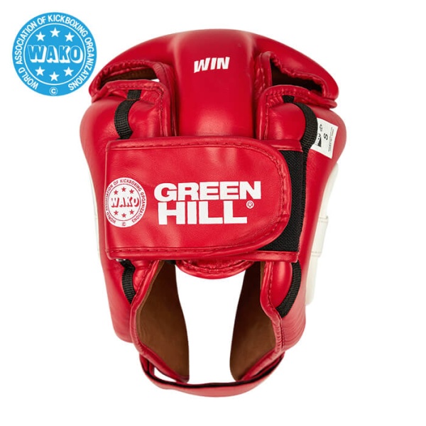 Шлем для кикбоксинга Green Hill WIN HGW-9033w WAKO Approved, для соревнований, красный – фото
