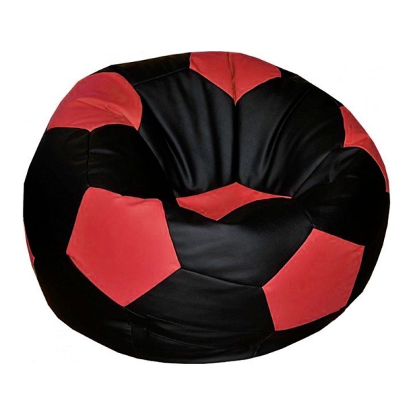 Кресло-мяч «Футбольный мяч», чёрный / красный – фото