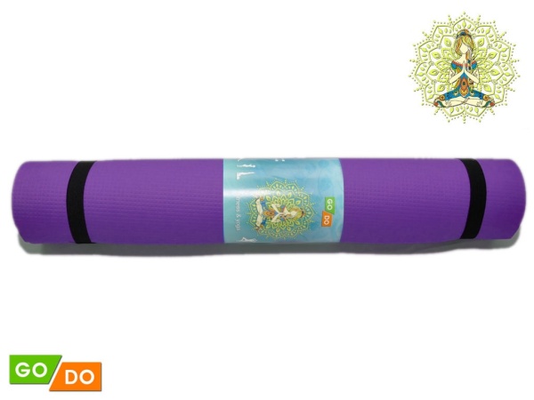 Коврик для фитнеса GO DO, 3 мм, EVA, фиолетовый – фото