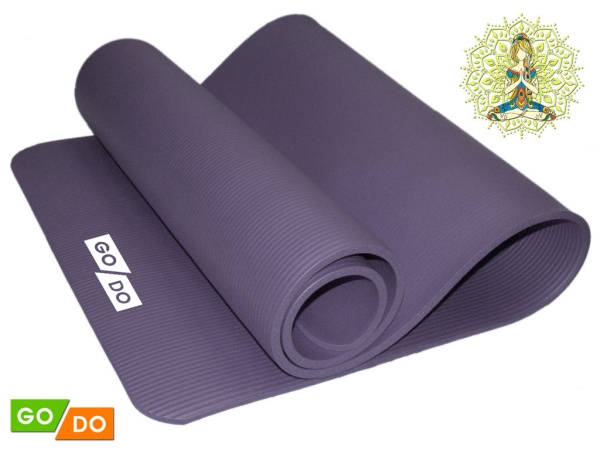 Коврик для йоги и фитнеса GO DO, 10 мм, полиуретан, серый – фото
