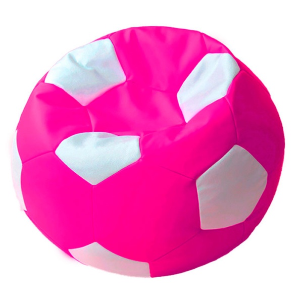 Кресло-мяч «Футбольный мяч», розовый / белый – фото