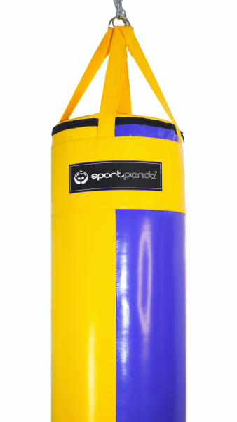 Боксерский мешок SportPanda 120 см, диаметр 36 см, вес 30, желтый / фиолетовый