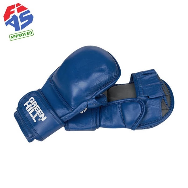 Перчатки для боевого самбо Green Hill MMA-0117u, одобрены FIAS, для соревнований, синий – фото