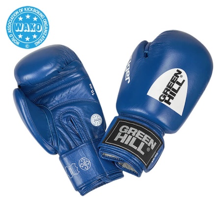 Перчатки для кикбоксинга Green Hill TIGER WAKO Approved BGT-2010w, для соревнований, синий – фото
