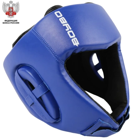 Шлем боксерский BoyBo TITAN IB-24-1, кожа (одобрены ФРБ), синий – фото