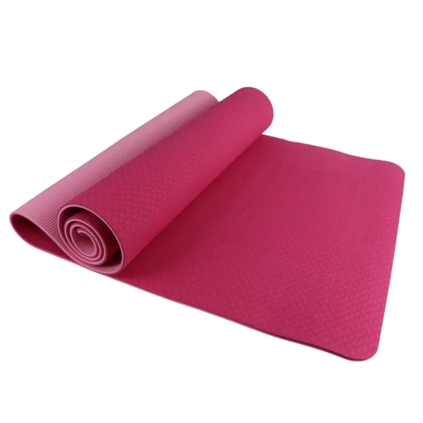 Коврик для йоги и фитнеса ESPADO ES9033, 6 мм, TPE, розовый – фото