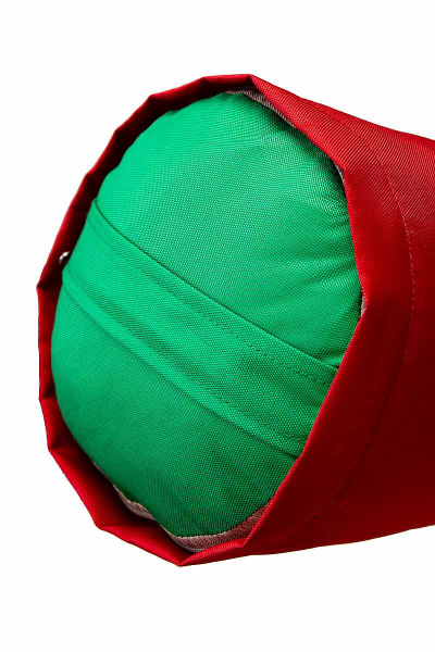 Валик (подушка / болстер) для йоги и пилатеса, 70 х 20 см, красный с зеленым – фото