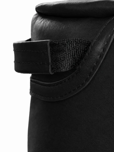 Напольный боксерский мешок BLACK, натуральная кожа, 200 см, D-45 см, 81 кг – фото