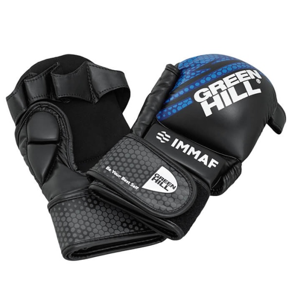 Перчатки для MMA Green Hill ММА IMMAF approved MMI-602, для соревнований, чёрно-синий – фото