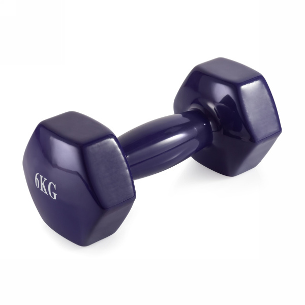 Гантель неразборная 6 кг. винил VictoryFit VF-DV060 – фото