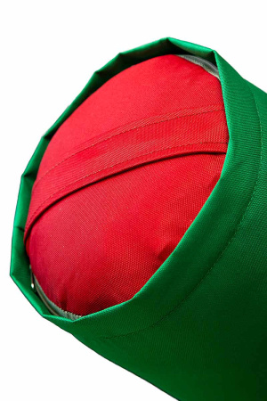 Валик (подушка / болстер) для йоги и пилатеса, 70 х 20 см, зеленый с красным – фото