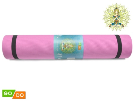 Коврик для фитнеса GO DO, 6 мм, EVA, розовый – фото