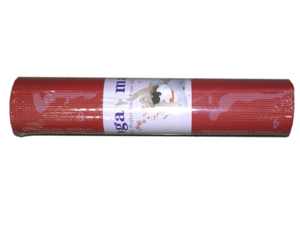 Коврик для йоги и фитнеса RW-6-К, 6 мм, ПВХ, красный – фото