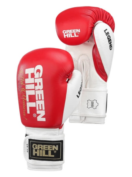 Боксерские перчатки Green Hill LEGEND BGL-2246, тренировочные, красно-белый – фото