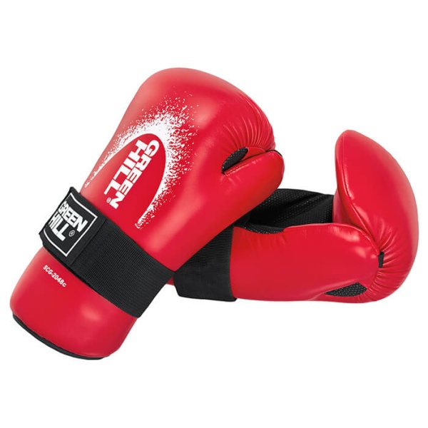 Перчатки для кикбоксинга Green Hill 7-contact SCG-2048, для тренировок и соревнований, красный – фото