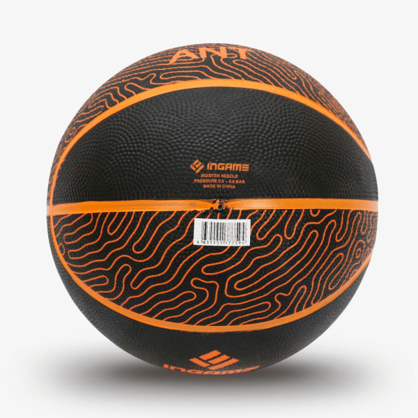 Мяч баскетбольный INGAME Ant №7, чёрно-оранжевый – фото