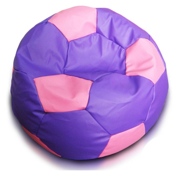 Кресло-мяч «Футбольный мяч», сиреневый / розовый – фото