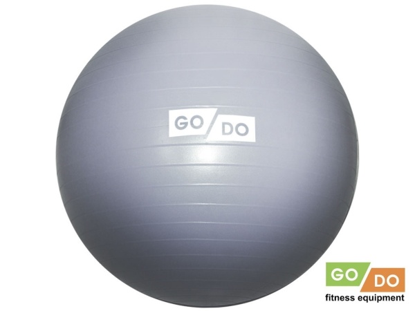 Мяч для фитнеса / фитбол GO DO FB-75, 75 см, матовый, серебро – фото