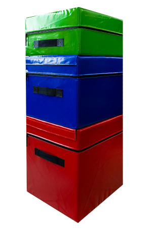 Плиобоксы SportPanda, комплект 3 шт., зеленый / синий / красный – фото