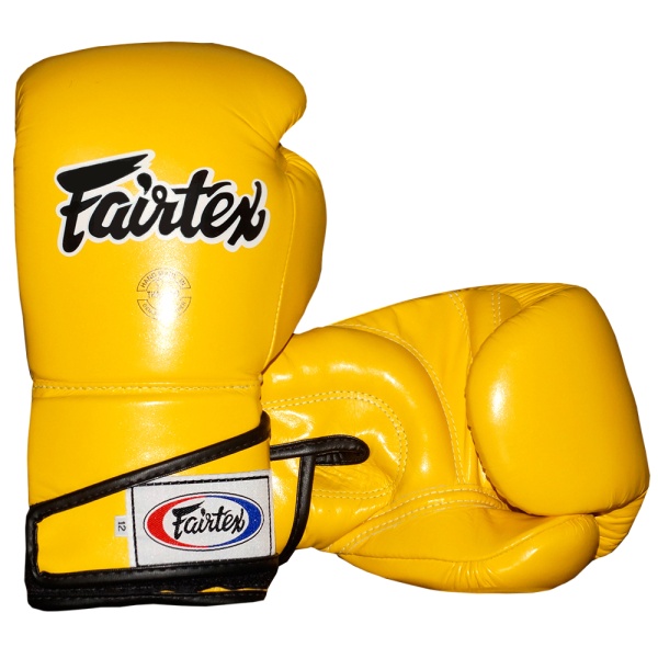 Боксерские перчатки Fairtex BGV6 Angular Sparring Gloves, тренировочные, жёлтый – фото