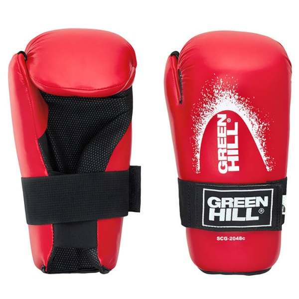 Детские перчатки для кикбоксинга Green Hill 7-contact SCGK-2082, для тренировок и соревнований, красный – фото