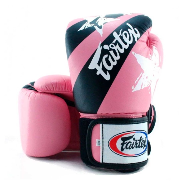 Боксерские перчатки Fairtex BGV1 Nation Print, тренировочные, розовый – фото