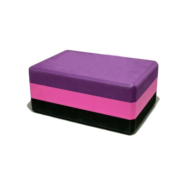 Блок для йоги 3DBLOCK, трехцветный, премиум – фото