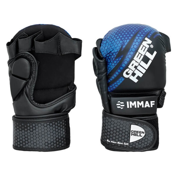 Перчатки для MMA Green Hill ММА IMMAF approved MMI-602, для соревнований, чёрно-синий – фото