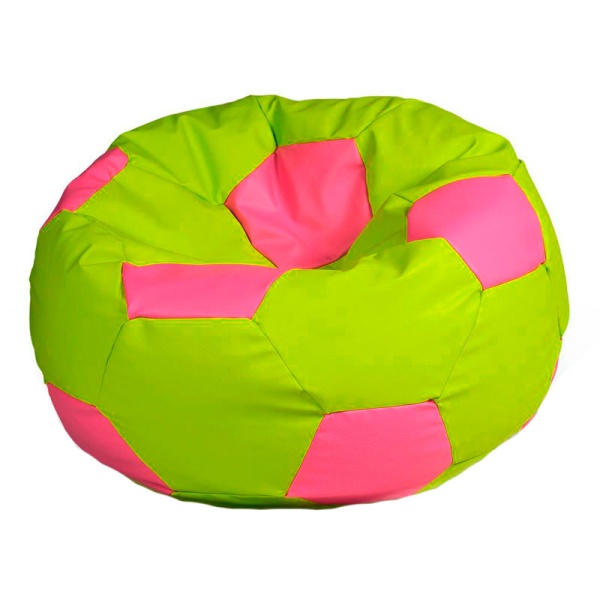 Кресло-мяч «Футбольный мяч», салатовый / розовый – фото