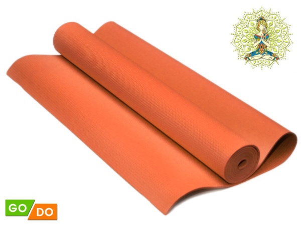 Коврик для фитнеса GO DO, 3 мм, EVA, оранжевый – фото