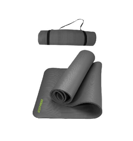 Коврик для йоги и фитнеса ESPADO ES2123 1/10, 10 мм, каучук, серый – фото